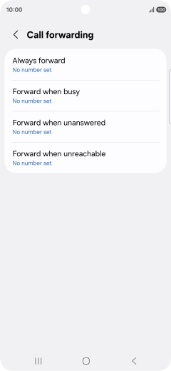 Press the required divert type.