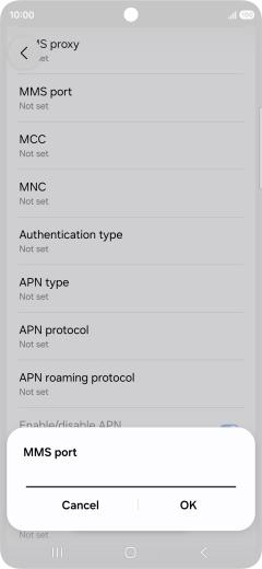 Key in 8080 and press OK.