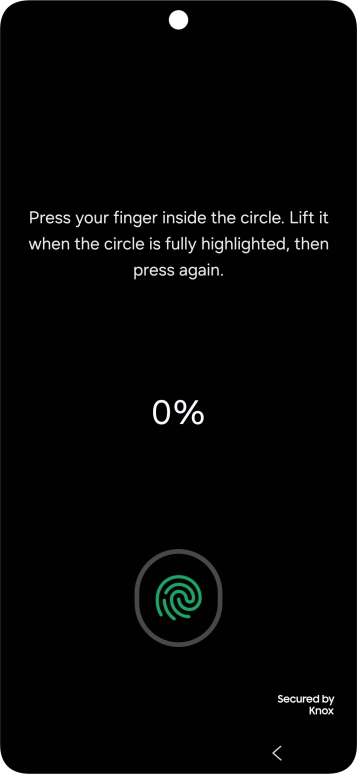 Follow the instructions on the screen to create the phone lock code using your fingerprint.