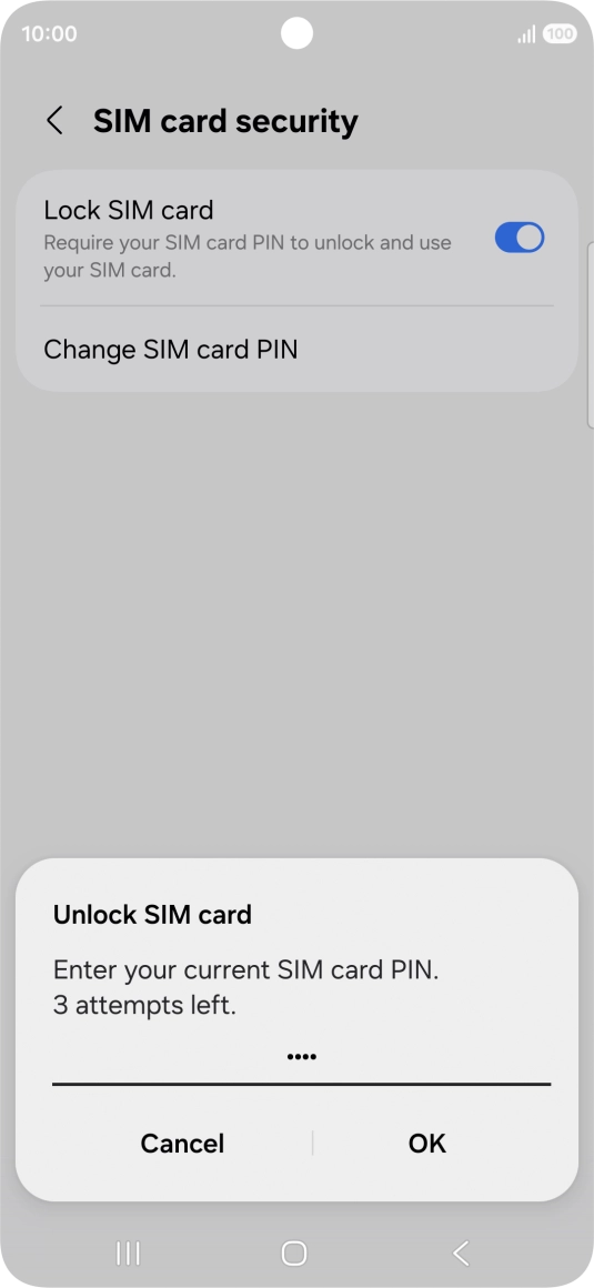 Key in your PIN and press OK. The default PIN is 1111.