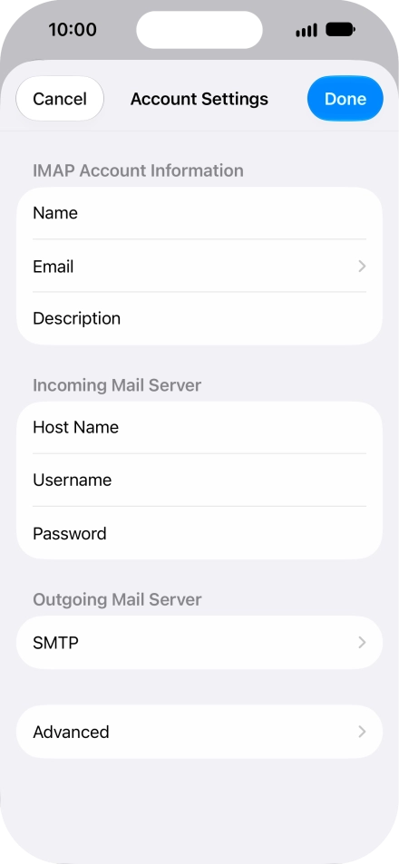 Press SMTP.