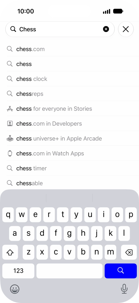 Press the search icon.