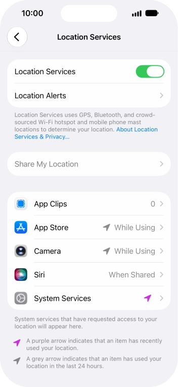 Press the required app.