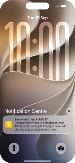 Press the required notification and follow the instructions on the screen to use the selected function.