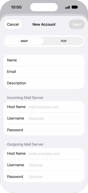 Press IMAP. Press IMAP.