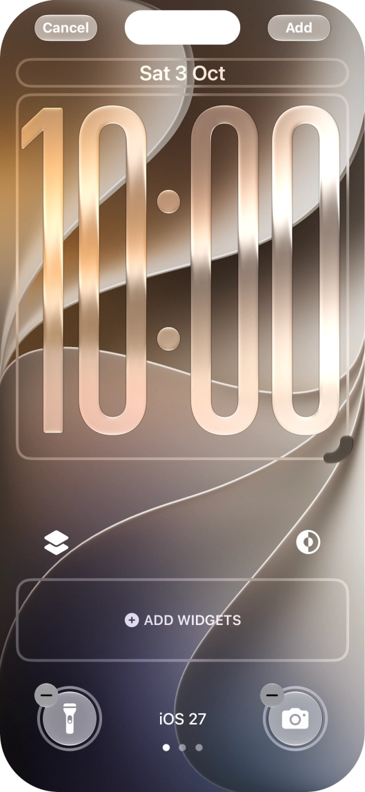 To customise the way the lock screen date is displayed, press the date widget and follow the instructions on the screen to find the required widget display mode.