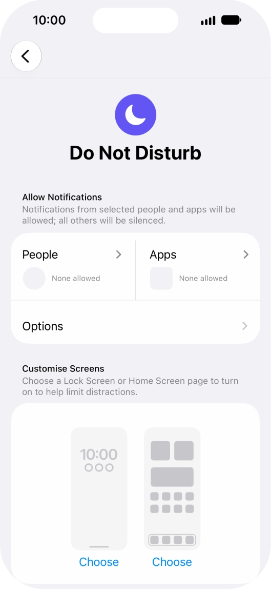 Press People and follow the instructions on the screen to select which contacts you would like to receive calls and notifications from when Do Not Disturb is turned on.
