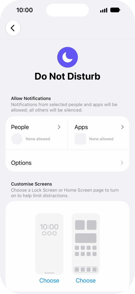 Press People and follow the instructions on the screen to select which contacts you would like to receive calls and notifications from when Do Not Disturb is turned on.
