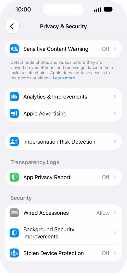 Press App Privacy Report.