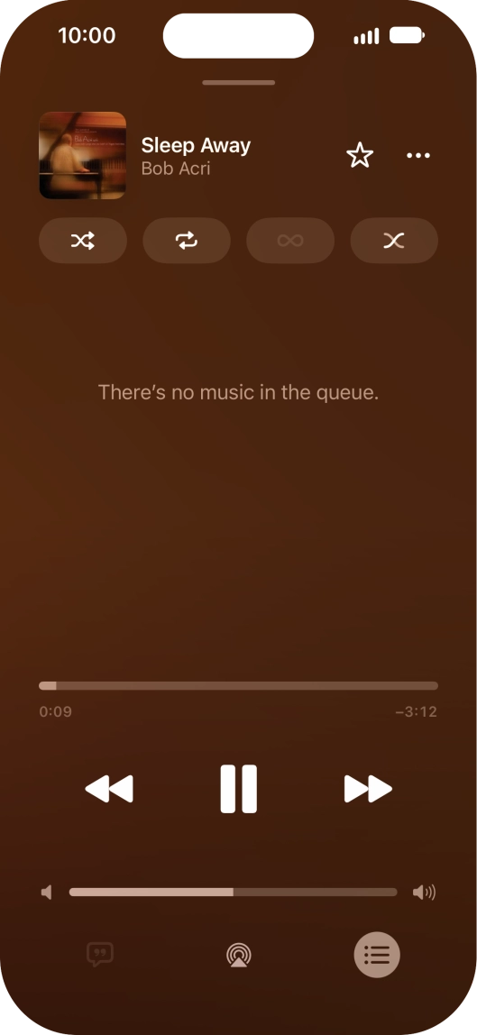 Press the shuffle icon to turn the function on or off.