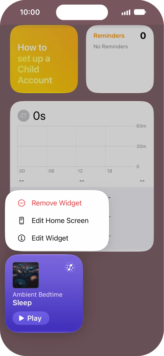 Press Remove Widget.