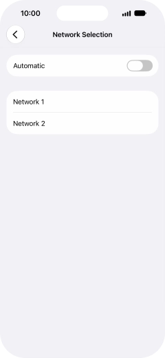 If you turn off the function, press the required network.
