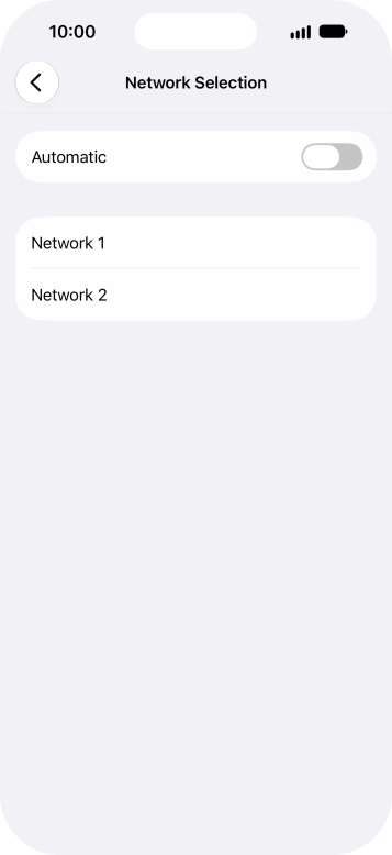If you turn off the function, press the required network.
