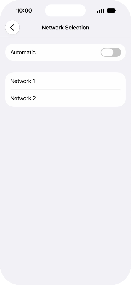 If you turn off the function, press the required network.
