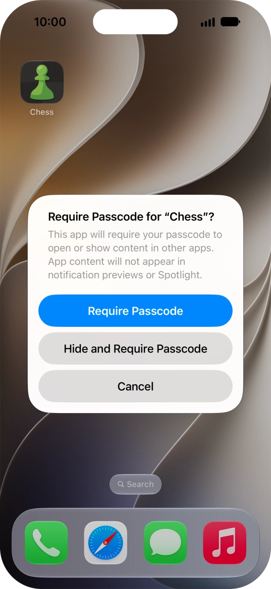 Press Require Passcode. Press Require Passcode.