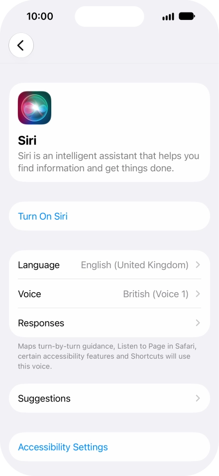 If it's the first time you use Siri AI, press Turn On Siri. If it's the first time you use Siri AI, press Turn On Siri.