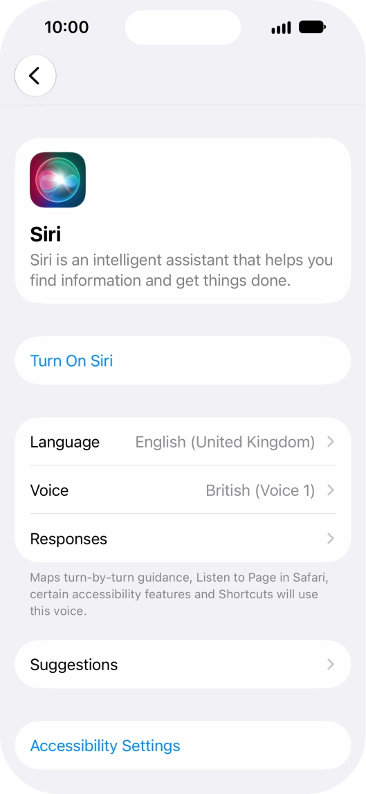If it's the first time you use Siri AI, press Turn On Siri. If it's the first time you use Siri AI, press Turn On Siri.