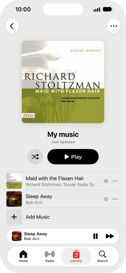 Press the song title.