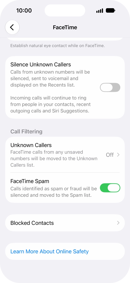 Press Unknown Callers.