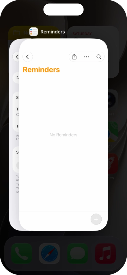 Slide upwards on the required application to end it.