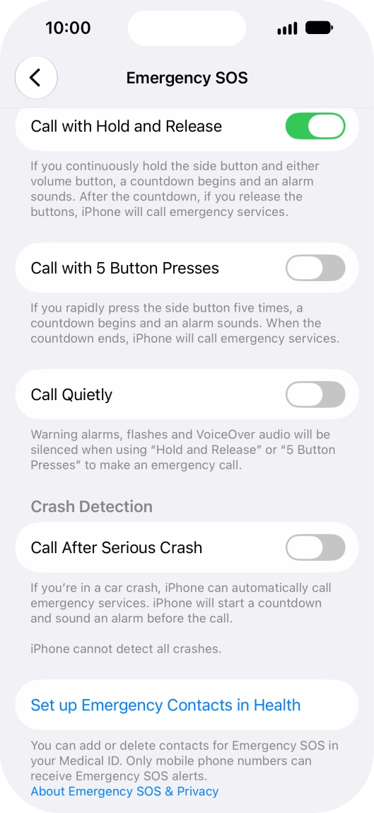 Press the indicator next to 