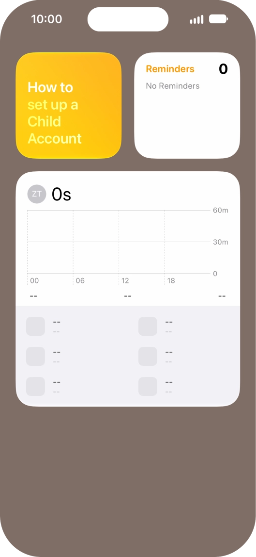Slide your finger up or down on the screen to see more widgets.