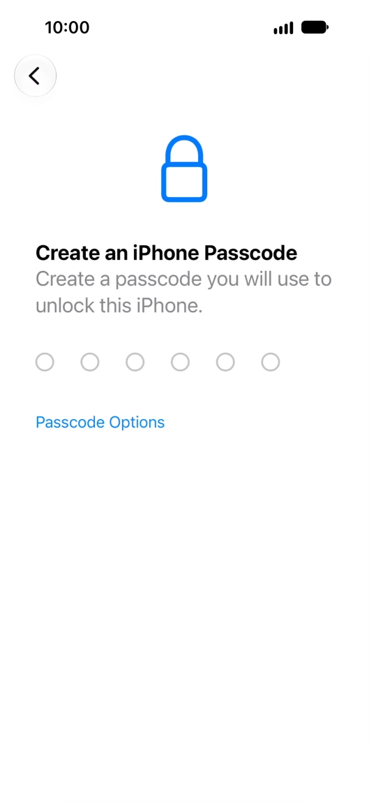 Press Passcode Options. Press Passcode Options.