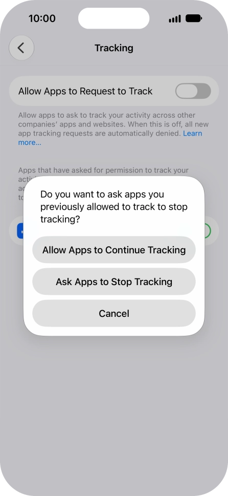 If you turn off the function, press the required setting.