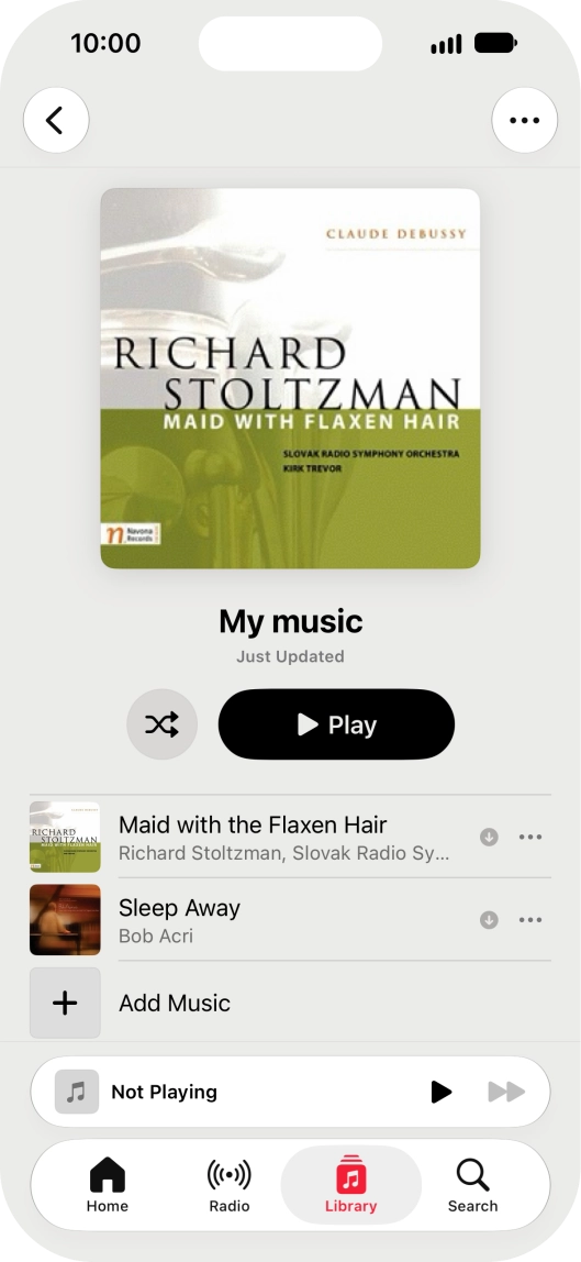 Go to the required category or playlist and press the required audio file.