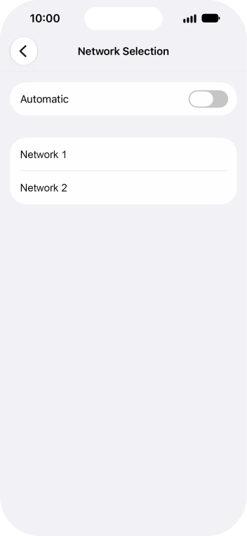 If you turn off the function, press the required network.