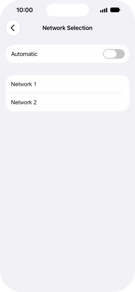 If you turn off the function, press the required network.