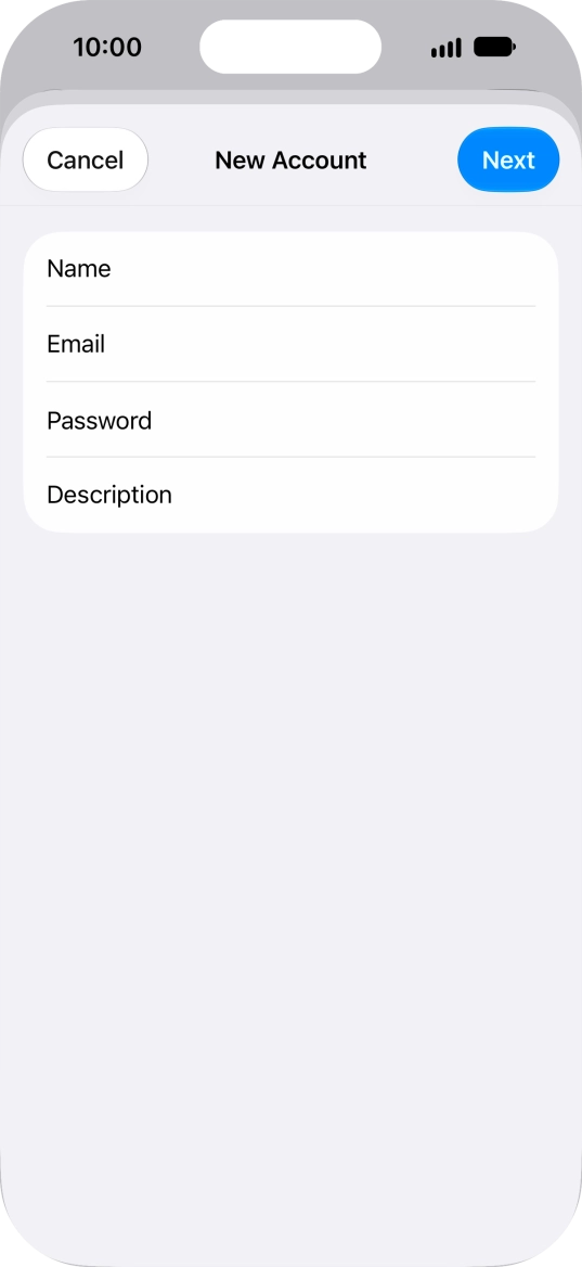 Press Description and key in the required name.