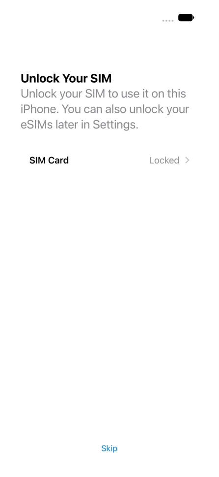 Press SIM Card. Press SIM Card.
