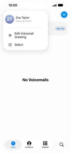 Press Edit Voicemail Greeting.