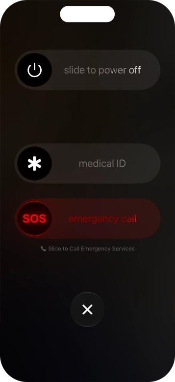 Press and drag the power off icon right.