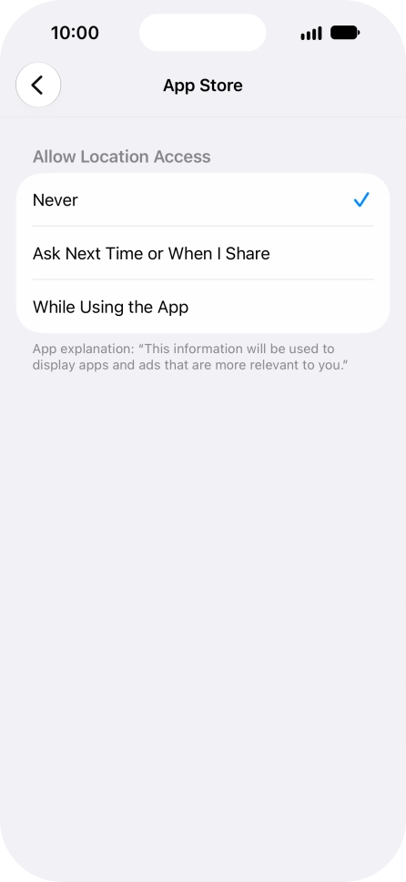 Press the required setting to turn the function on or off. Press the required setting to turn the function on or off.