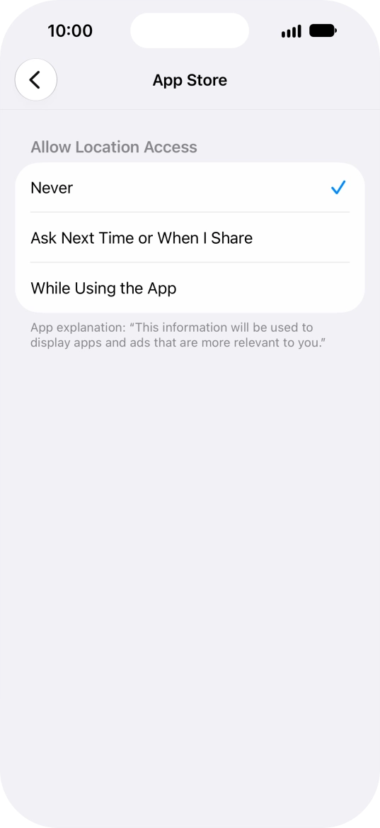 Press the required setting to turn the function on or off. Press the required setting to turn the function on or off.