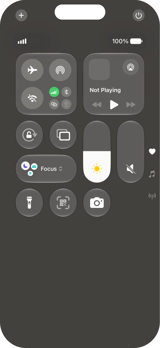 Press the flight mode icon to turn the function on or off.