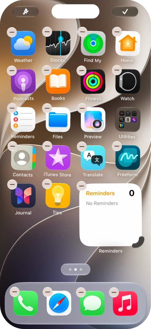 Press the confirm icon.