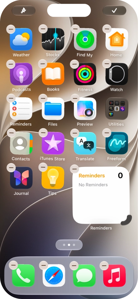 Press the confirm icon.
