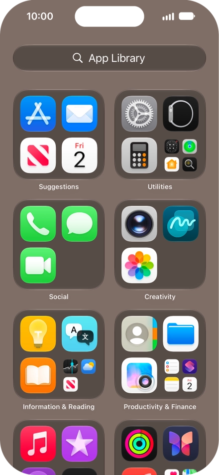 Press the required app.
