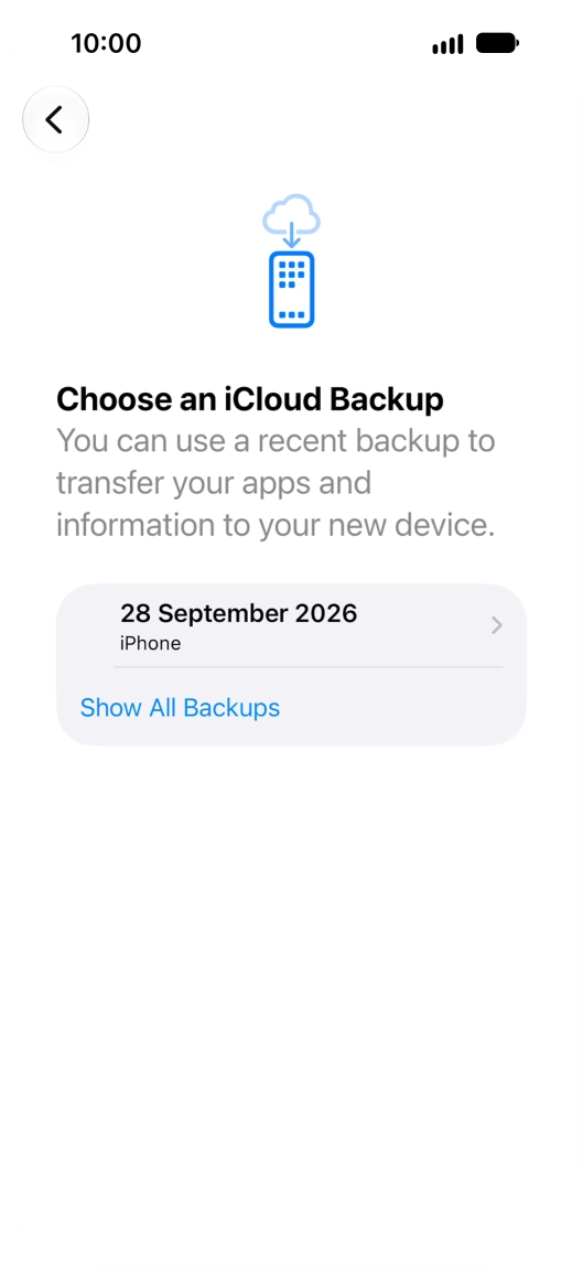 Press the required backup and your phone restores the content of the selected backup. Subsequently, follow the instructions on the screen to set up your phone and prepare it for use.