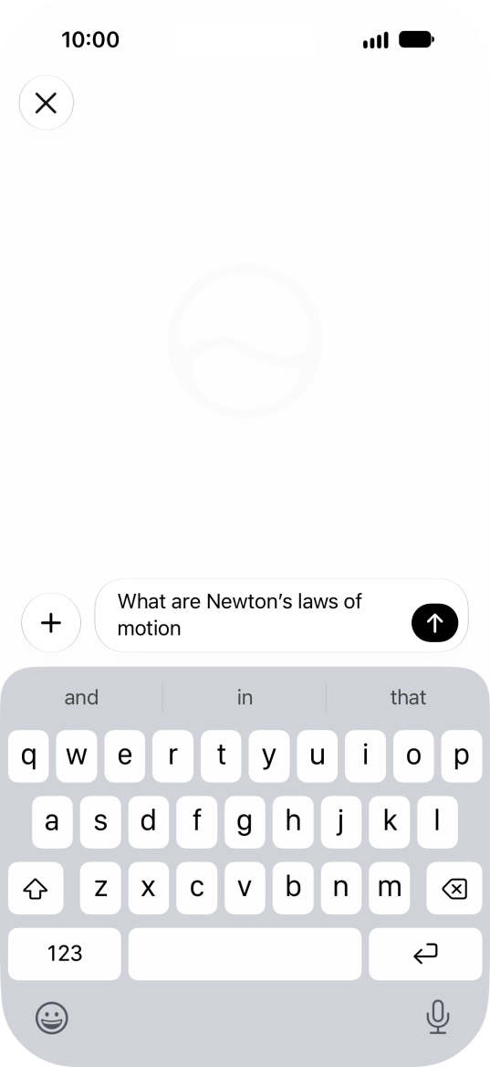 Follow the instructions on the screen to type or speak the required question. You can also attach pictures or documents and ask questions to them. Follow the instructions on the screen to type or speak the required question. You can also attach pictures or documents and ask questions to them.