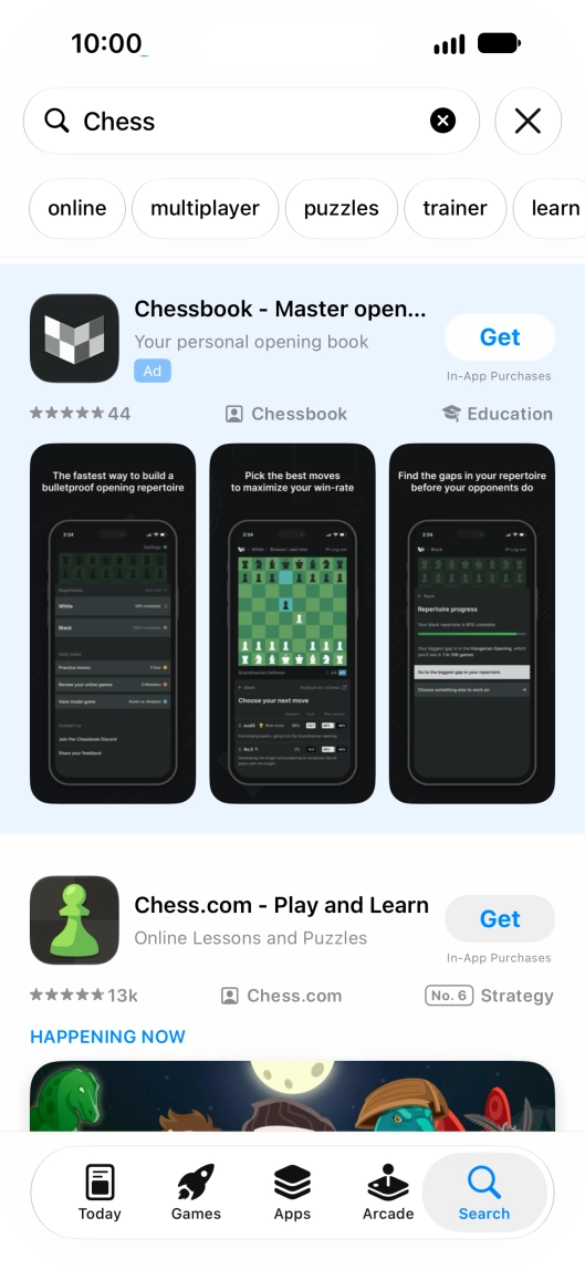 Press the required app.