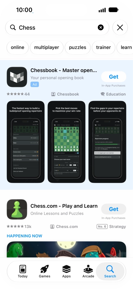 Press the required app.