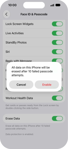 If you turn on the function, press Enable.