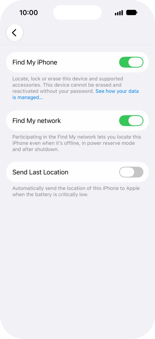 Press the indicator next to 