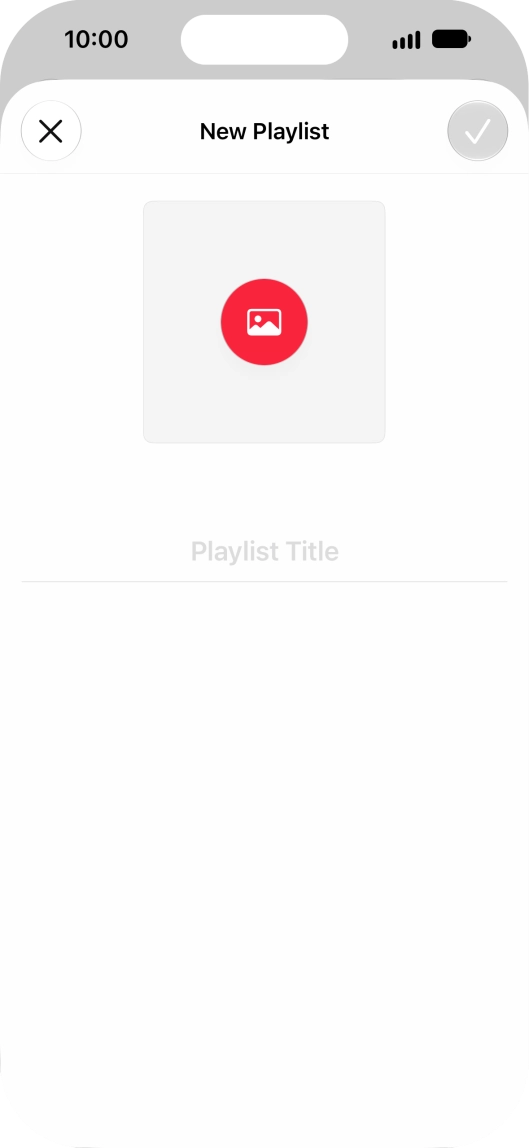 Press the text input field and key in a name for the playlist.