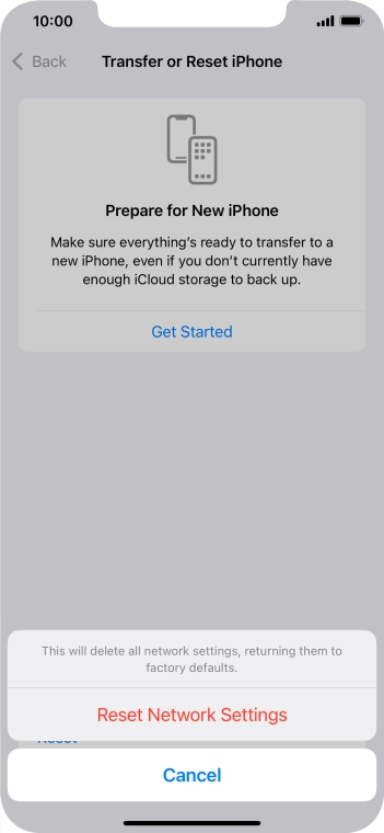 Press Reset Network Settings.