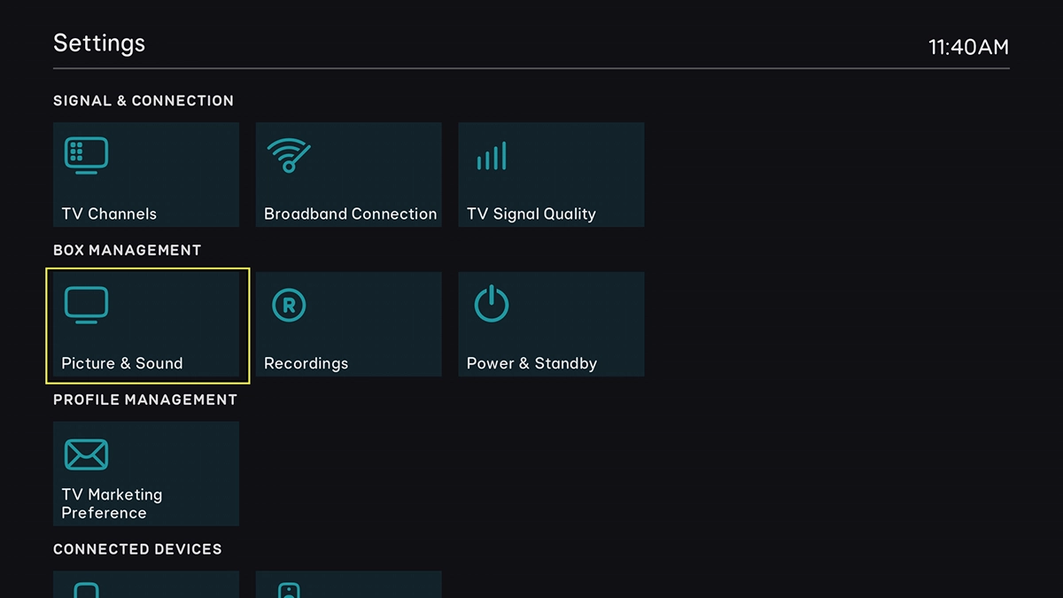 Highlight Picture & Sound.